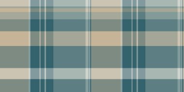 Pano tartan tekstil kontrolü, kumaş desenli ekose vektör. Mendil arkaplansız pastel kumaş dokusu ve cyan renk paleti.