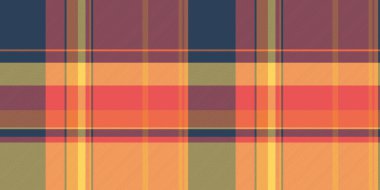 Tebrik kartı kumaş kumaş vektörü, tartan ekoseyi göster. Yatak desenli arka plan kırmızı ve mavi renk paletinde pürüzsüz.