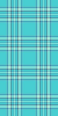 Genç tekstil ekoseli, kusursuz, yaratıcı vektör dokusu kalıbı. Saf kumaş tartan arka plan kontrolü. Cyan ve deniz mavisi renk paletinde..