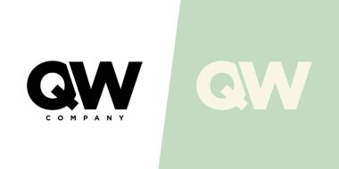 Moda harfi Q ve W, QW logo tasarım şablonu. Şirket kimliği için asgari monogram tabanlı logotype.