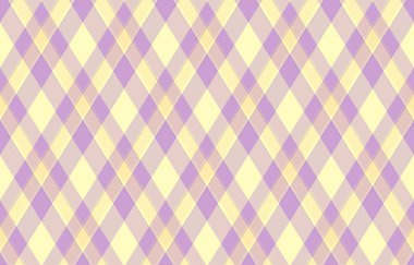 Argyle geometrik eşkenar dörtgenin kusursuz deseni. Harlequin duvar kağıdı tasarımını kontrol et. Web geçmişi için klasik elmas şekilli tekstil malzemesi, baskı kumaşı, kazak, ambalaj kağıdı, hediye kartı, davetiye.