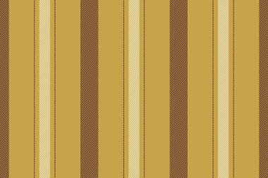 Tişört kumaş çizgileri deseni, sakin tekstil dikey vektörü. Kehribar ve koyu renk paletinde dikişsiz desen çizgili arkaplan.