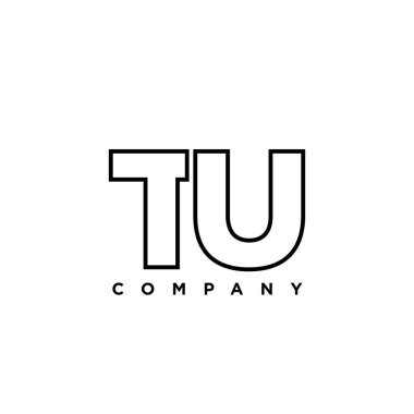 Moda harfi T ve U, TU logo tasarım şablonu. Şirket kimliği için asgari monogram tabanlı logotype.