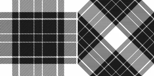 Siyah ve beyaz ekose desenler. Tekstil tasarımı, giysi, web sitesi geçmişi ya da ambalaj için mükemmel. Çok yönlü monokromatik dokular modern ve klasik bir his sunar..