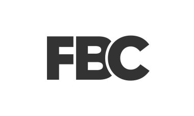 Güçlü ve modern kalın metinli FBC logo tasarım şablonu. Basit ve minimal tipografi içeren ilk tabanlı vektör logosu. Modayı takip eden şirket kimliği markalar için ideal..