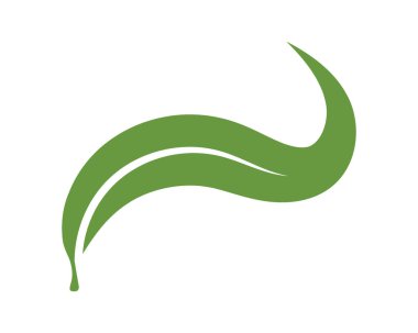 Soyut yeşil yaprak, izole edilmiş. Büyümeyi, doğayı ve organik kavramları sembolize eder. Çevre dostu markalar, sağlık, refah ve çevre projeleri için ideal.