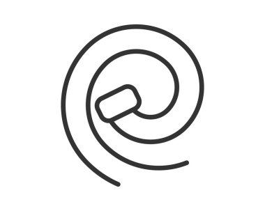 Dönen, sarmal şekilli minimalist çizgi tasarımı. Tasarım kavramları, soyut temsil veya basit grafik öğe ihtiyaçları için kullanışlıdır. Modern, temiz, çok yönlü görsel.