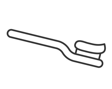 Diş fırçasının minimalist çizgi sanatı, diş hijyeni ve sağlığı sembolize eder. Diş sağlığı klinikleri, sağlık malzemeleri ve oral bakım ürünleri tasarımları için harika..