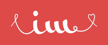 IM ilk düğün monogramı kaligrafi vektör illüstrasyonu. Sevgililer Günü posteri, tebrik kartı, fotoğraf albümü, afiş ya da dövme için el yazısı çizilmiş logo tasarımı..