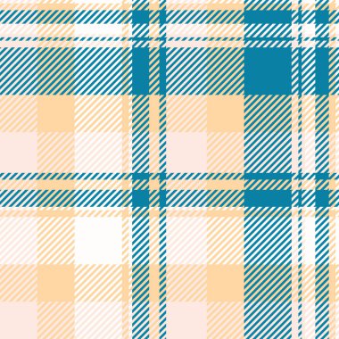 Şeftali, beyaz ve deniz mavisi renginde zarif pastel ekose desenli. Tekstil tasarımı, web sitesi geçmişi ve el işi projeleri için ideal.