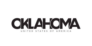 Oklahoma, USA typography slogan design. America logo with graphic city lettering for print and web products.