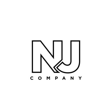 Moda harfi N ve J, NJ logo tasarım şablonu. Şirket kimliği için asgari monogram tabanlı logotype.