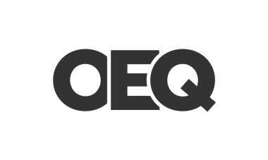 Güçlü ve modern kalın metinlerle OEQ logo tasarım şablonu. Basit ve minimal tipografi içeren ilk tabanlı vektör logosu. Modayı takip eden şirket kimliği markalar için ideal..