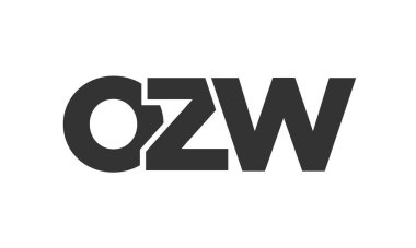 OZW logo tasarım şablonu güçlü ve modern kalın metinlerle. Basit ve minimal tipografi içeren ilk tabanlı vektör logosu. Modayı takip eden şirket kimliği markalar için ideal..