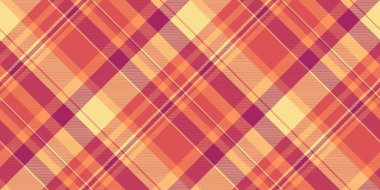 Arka plan ekose kumaş, iç doku vektör kontrolü. Kırmızı ve sarı renk paletinde süslü, pürüzsüz tartan desen arkaplanı.