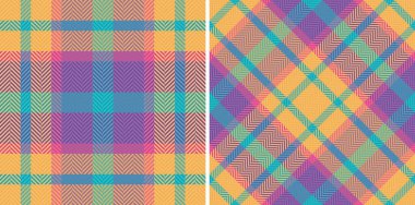 Canlı pastel ekose ve ringa kemiği tekstil desenleri. Moda, ev dekorasyonu veya web tasarım projeleri için mükemmel.