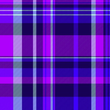 Canlı mor ve mavi ekose desenli. Tekstil tasarımları, moda, web siteleri ya da arka planlar için mükemmel. Bu cesur, geometrik doku enerji ve stili çağrıştırıyor..