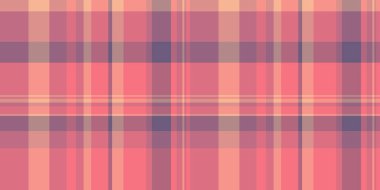 Yaz kontrolünde kusursuz doku, geleneksel model vektörü. Şarap ekose kumaş kumaş kırmızı ve pembe renk paleti.