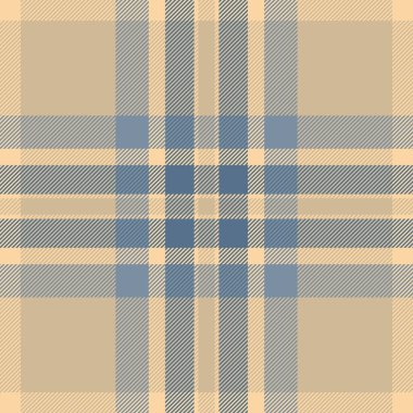 Zarif bej ve mavi ekose desenli. Tekstil tasarımları, web sitesi arkaplanı ya da şık bir doku örtüsü olarak mükemmel.
