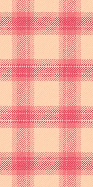 Idyllic vektör tekstil dokusu, modaya uygun kumaş deseni. Dikdörtgen tartan arkaplan kontrolü kırmızı ve şeftali rengi paletinde pürüzsüz.