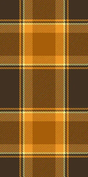 Kravat arka plan vektör dokusu, etnik tartan ekose kumaşı. Ev deseni, turuncu ve koyu renk paletindeki pürüzsüz kumaşı kontrol et.
