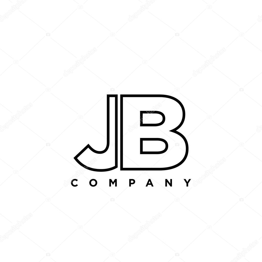 Trendy letter J and B, JB logo design template. Minimal monogram initial based logotype for company identity.