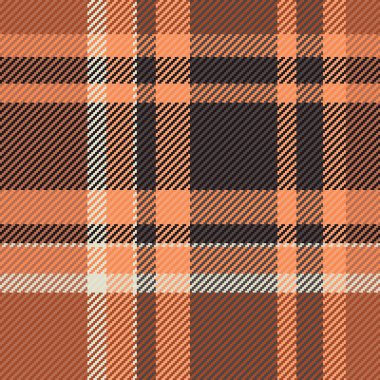 Klasik tartan kumaş arka planda sıcak ve dünyevi renkler var. Arkaplan, giyim tasarımı veya festival temalı projeler için uygun tekstil deseni.