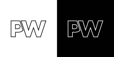 Moda harfi P ve W, PW logo tasarım şablonu. Şirket kimliği için asgari monogram tabanlı logotype.
