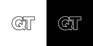 Q ve T harfi, QT logo tasarım şablonu. Şirket kimliği için asgari monogram tabanlı logotype.