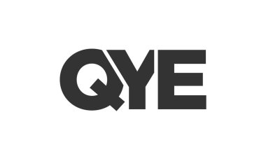 QYE logo tasarım şablonu güçlü ve modern kalın metinlerle. Basit ve minimal tipografi içeren ilk tabanlı vektör logosu. Modayı takip eden şirket kimliği markalar için ideal..