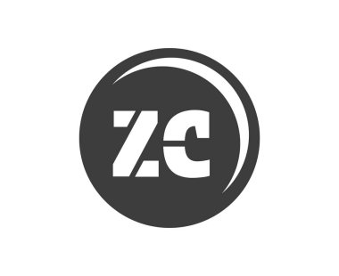ZC spor amblemi ya da takım logoti. Top dükkanı, spor şirketi, eğitim ve kulüp rozeti için Z ve C harflerinin kombinasyonu olan top logosu. Vektör illüstrasyonu.