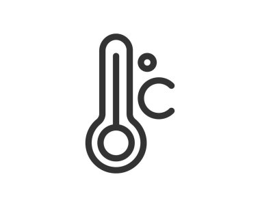 Basit bir santimetre termometre simgesi. Hava, sıcaklık ve sağlığı temsil eder. Temiz vektör çizimi. Tıbbi, bilimsel veya çevresel projeler için ideal.