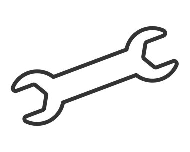 Pürüzsüz, minimalist İngiliz anahtarı sanatı. Tamir, inşaat, DIY ve mekanik becerileri sembolize eder. Teknoloji, mühendislik veya ev geliştirme projeleri için ideal. Temiz vektör illüstrasyonu.