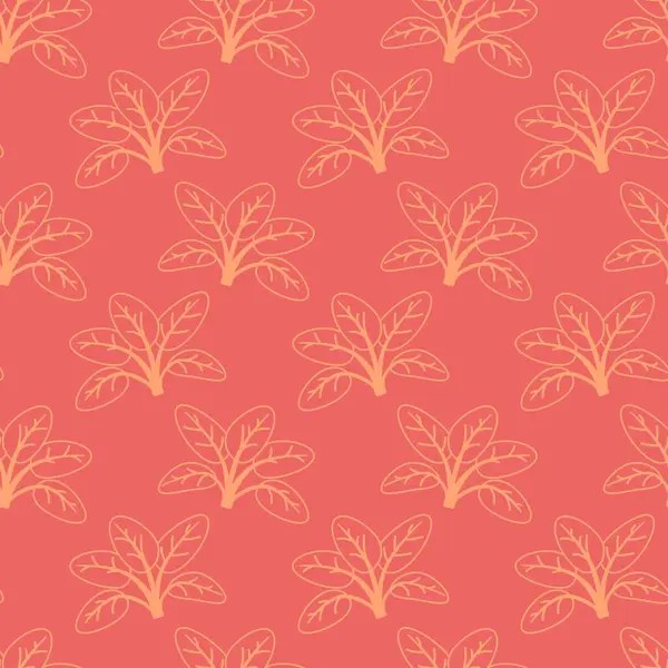 Zarif mercan pembe pürüzsüz desen stilize yaprak motifleri içeriyor. Tekstil tasarımı, ambalaj, duvar kağıdı ve markalaşma projeleri için mükemmel..