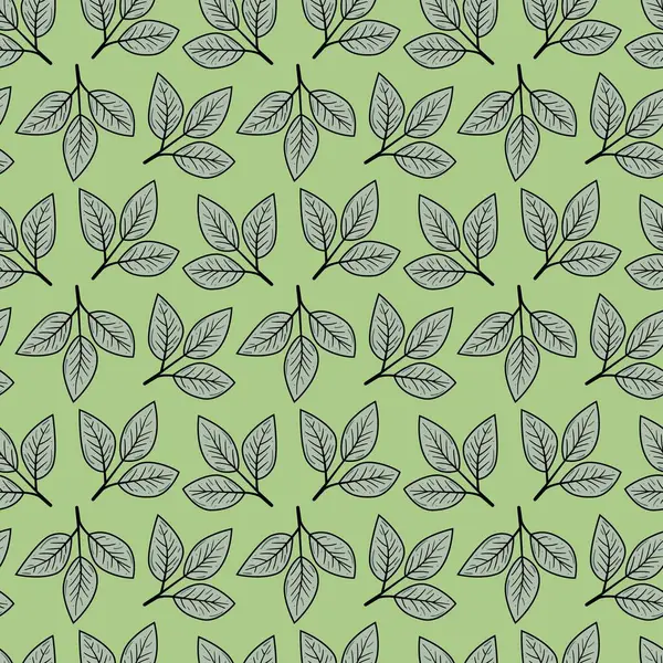 Sessiz yeşil bir arka planda stilize edilmiş yaprakların zarif, pürüzsüz deseni. Tekstil baskıları, duvar kağıtları ya da web sitesi tasarımı için mükemmel. Doğa, tazelik ve sükunet hissi uyandırıyor..