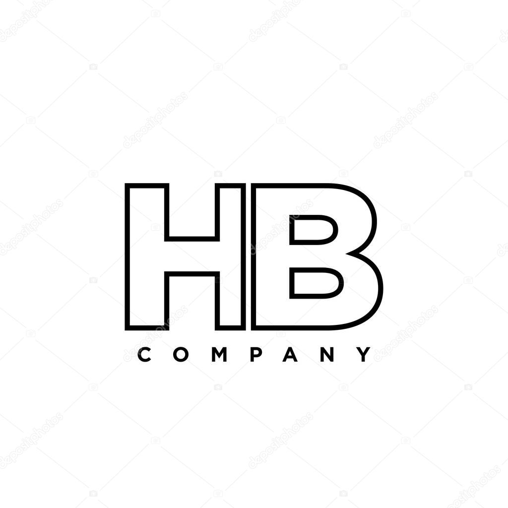 Trendy letter H and B, HB logo design template. Minimal monogram initial based logotype for company identity.