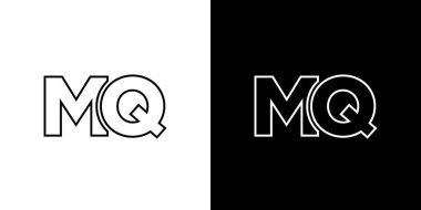 Moda harfi M ve Q, MQ logo tasarım şablonu. Şirket kimliği için asgari monogram tabanlı logotype.