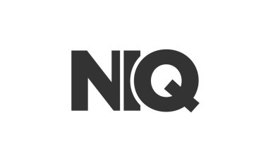 Güçlü ve modern kalın metinlerle NIQ logo tasarım şablonu. Basit ve minimal tipografi içeren ilk tabanlı vektör logosu. Modayı takip eden şirket kimliği markalar için ideal..