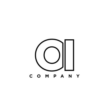 Moda harfi O ve ben, eski logo tasarım şablonu. Şirket kimliği için asgari monogram tabanlı logotype.