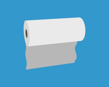 Canlı mavi bir arkaplan karşısında bir rulo kağıdın minimalist çizimi. Kısmen açılmış kağıt sürekli akış, yenilenme ya da yeni başlangıçlar öneriyor..