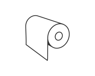 Kağıt havlu rulosunun basit bir çizim çizimi. Minimalist tasarımlar, web sitesi simgeleri veya hijyen, temizlik veya kaynak yönetimi ile ilgili eğitim materyalleri için mükemmel.