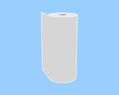 Açık mavi bir arka planda bir rulo kağıdın tertemiz, minimalist çizimi. Web sitesi afişleri, sunumlar veya basitlik, hazırlık veya yeni başlangıç kavramları için mükemmel.
