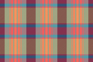 Canlı mercan, deniz mavisi ve altın rengi ekose desenli. Tekstil tasarımı, moda veya sonbahar temalı projeler için mükemmel.