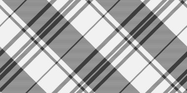 60 'ların ekose kumaş kontrolü, tekstil vektör tartan. Beyaz ve gri renk paletinde ağ arkaplansız kumaş deseni.