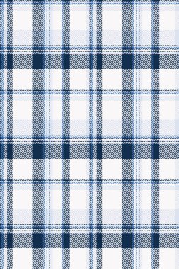 Kadınsı ekose kumaş, tartan kontrolü için davet et. Mavi ve beyaz renk paletinde muhteşem arka plan tekstil dikişsiz dokusu.