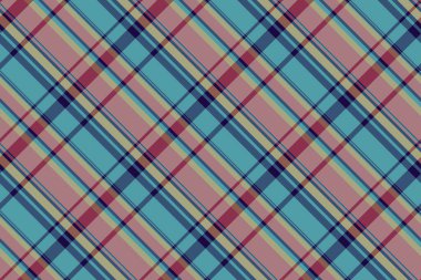 Modaya uygun tartan desenli, mavi, kırmızı ve bej tonlu. Moda, iç mekan ya da arka planlar için tekstil tasarımı. Modern renk paleti ile klasik biçim.