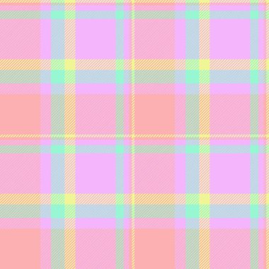 Pastel ekose desenli. Pembe, şeftali, sarı, yeşil ve mavinin kusursuz dokusu. Tasarım projeleri, arka planlar, tekstil ve giyim için harika..