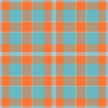 Canlı deniz mavisi, turuncu ve ekose desenli. Tekstil tasarımı, web sitesi geçmişi ya da el işi projeleri için mükemmel. Bu neşeli, geometrik tasarım sıcaklığı ve tarzı çağrıştırıyor..