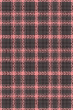 Kırsal arka plan dikişsiz kumaş, kaba tekstil vektör dokusu. Katman ekose desen kırmızı ve pastel renk paleti tartan kontrol.