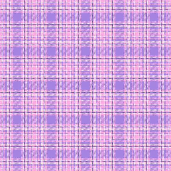 Uzun kumaş kontrol vektörü, sanatsal desenli tartan dokusu. Pembe ve menekşe renk paletinde kusursuz ekosesiz arka plan tekstili.